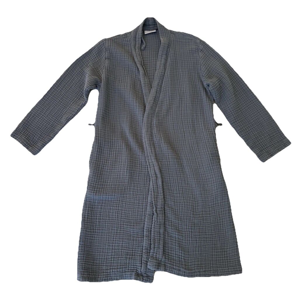 Parachute Robe Womens Small Blue Cotton Gauze Spa Minimalist Comfort Loungewear